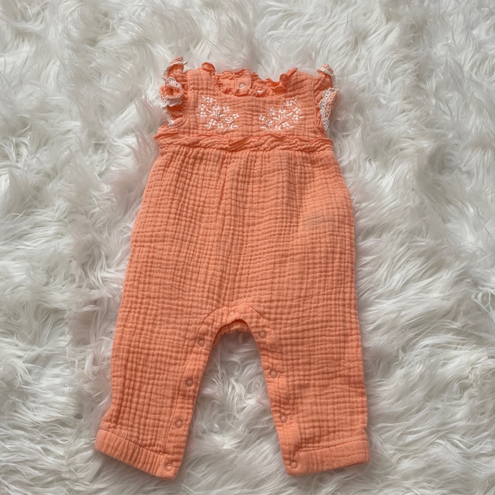 Cat & Jack, coral pink, 3-6 months pants onesie